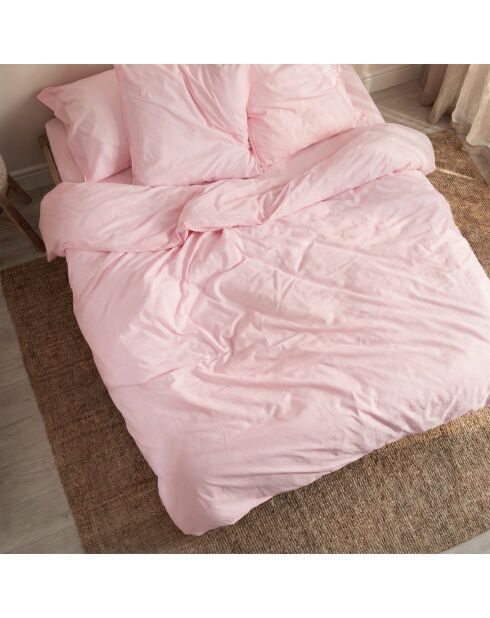 Housse de couette en coton Basic rose pâle