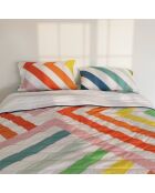 Colcha de algodón multicolor Happy Stripes