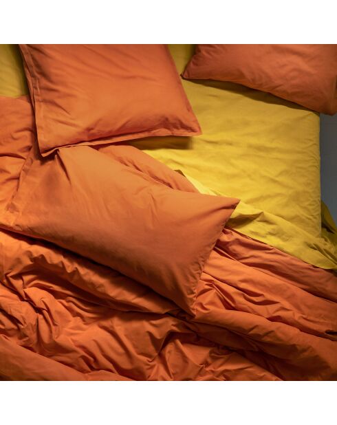 Housse de couette en coton Basic terre cuite