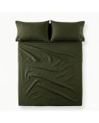 Drap en coton Basic  vert olive
