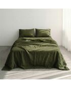Drap en coton Basic  vert olive