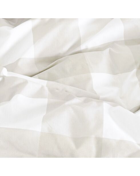 Funda de almohada de algodón a cuadros beige - 60x60 cm