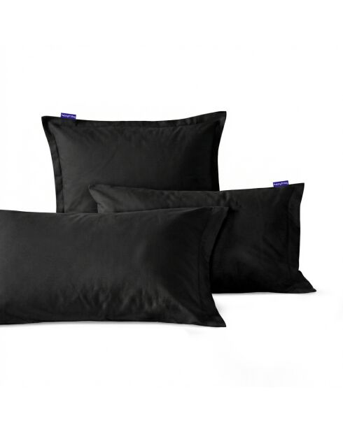 2 schwarze Basic Kissenbezüge aus Baumwolle