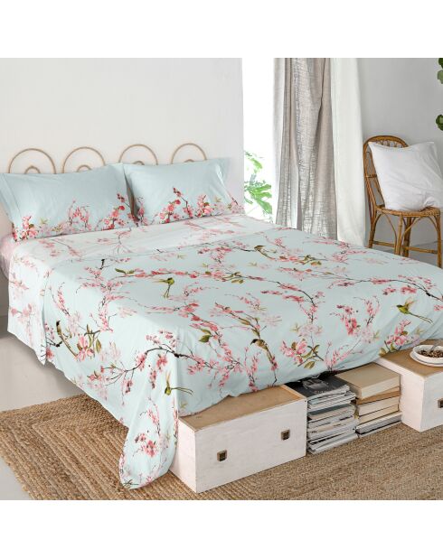 Drap en coton Chinoiserie multicolore