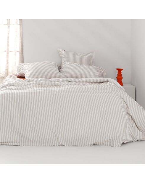 Housse de couette en coton Layering beige