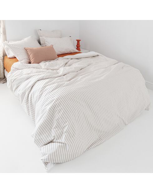 Housse de couette en coton Layering beige