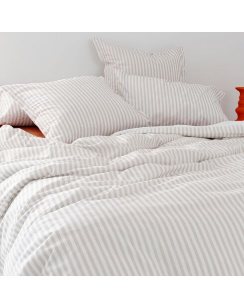 Housse de couette en coton Layering beige