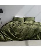 Housse de couette en coton Basic olive verte