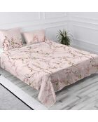 Drap en coton Chinoiserie rose  multicolore