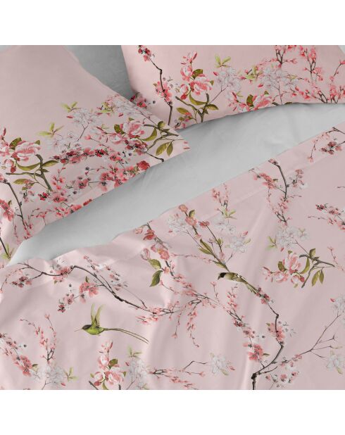Drap en coton Chinoiserie rose  multicolore
