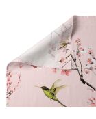 Drap en coton Chinoiserie rose  multicolore