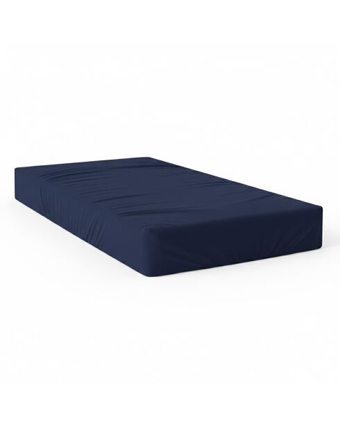 Basic-Spannbetttuch aus Baumwolle in Marineblau