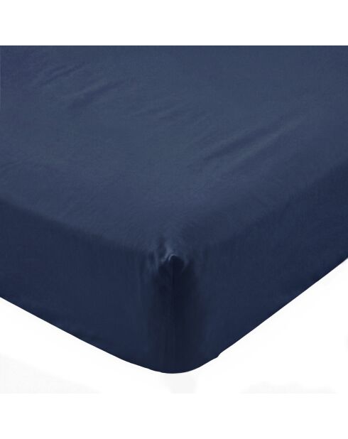 Basic-Spannbetttuch aus Baumwolle in Marineblau