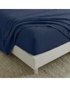 Basic-Spannbetttuch aus Baumwolle in Marineblau