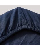 Basic-Spannbetttuch aus Baumwolle in Marineblau