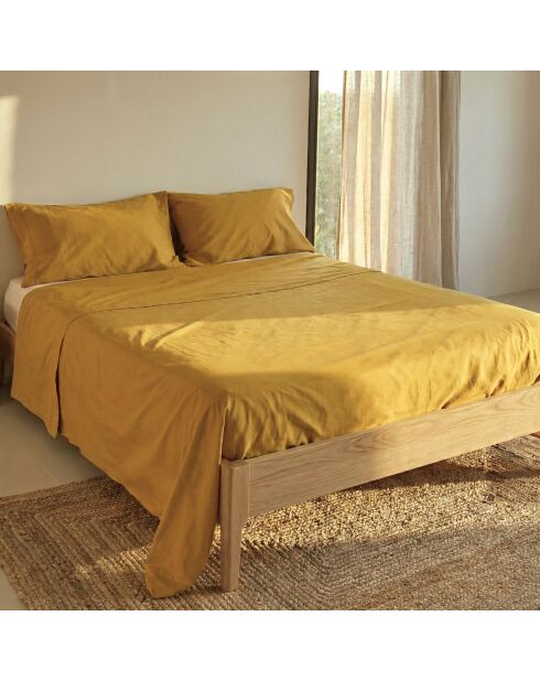 Drap en coton Basic moutarde
