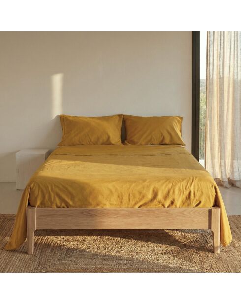 Drap en coton Basic moutarde