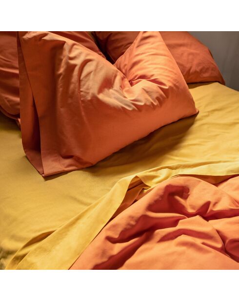Housse de couette en coton Basic terre cuite