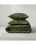 Housse de couette en coton Basic olive verte