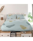 Drap en coton Foliage mint multicolore