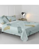 Drap en coton Foliage mint multicolore