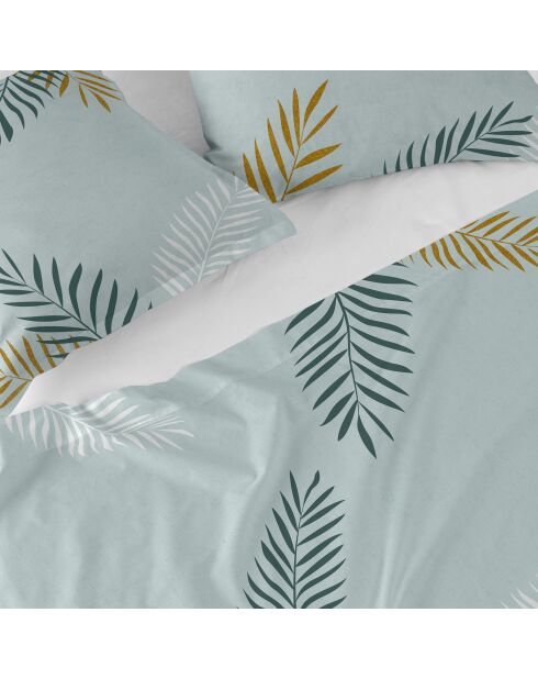 Drap en coton Foliage mint multicolore