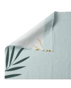 Drap en coton Foliage mint multicolore