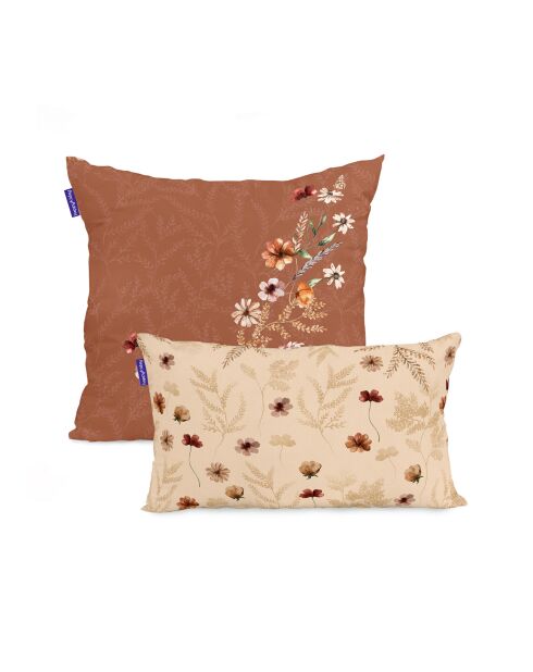 Kussenhoes van veelkleurig katoen met wilde bloemen - 50x50 + 50x30 cm