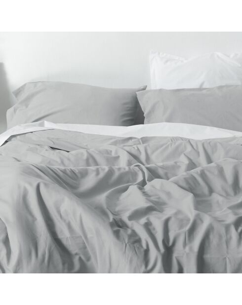 Housse de couette en coton Basic gris clair