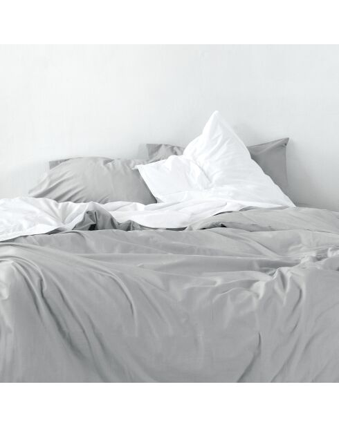 Housse de couette en coton Basic gris clair