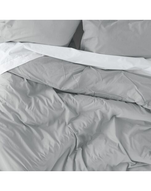 Housse de couette en coton Basic gris clair