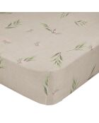 Spannbetttuch aus Baumwolle mit sommerlichem Blumenmuster (Bett 90), mehrfarbig, 90 x 200 x 32 cm