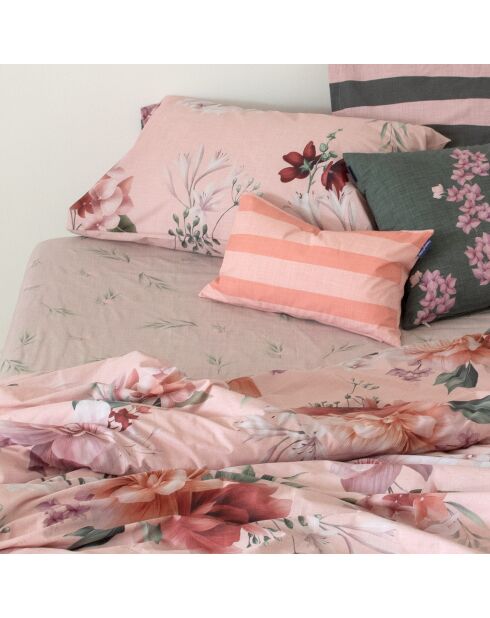 Spannbetttuch aus Baumwolle mit sommerlichem Blumenmuster (Bett 90), mehrfarbig, 90 x 200 x 32 cm