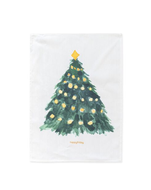 2 Torchons en coton Sapin multicolores - 70x50 cm