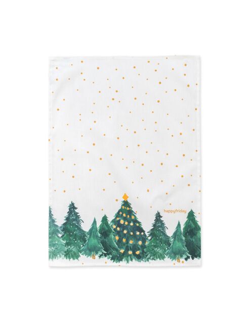 2 Torchons en coton Sapin multicolores - 70x50 cm