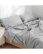 Drap en coton Basic gris clair