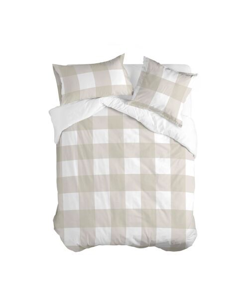 Housse de couette en coton Gingham beige