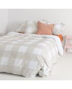 Housse de couette en coton Gingham beige
