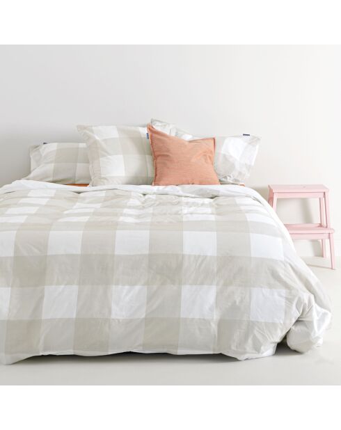 Housse de couette en coton Gingham beige