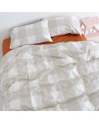 Housse de couette en coton Gingham beige