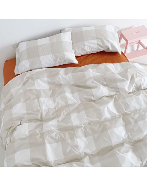 Housse de couette en coton Gingham beige