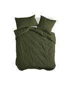 Housse de couette en coton Basic olive verte