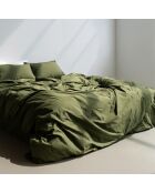 Housse de couette en coton Basic olive verte