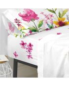 Sábana bajera ajustable Cassia de algodón multicolor