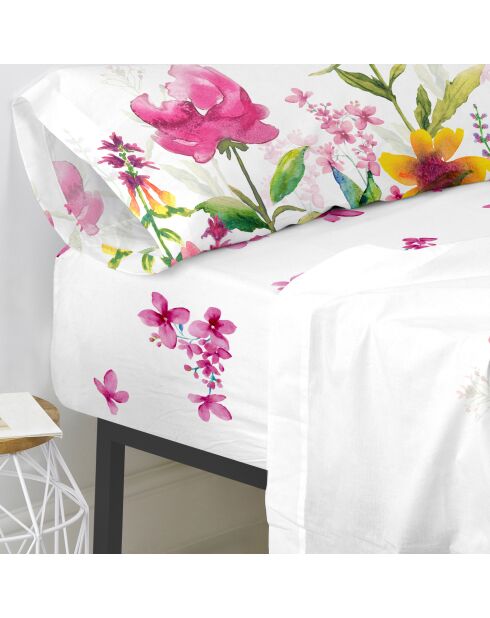Sábana bajera ajustable Cassia de algodón multicolor
