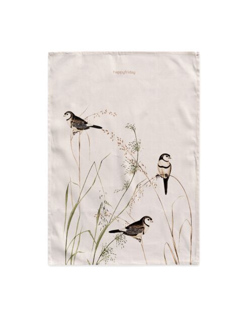 2 mehrfarbige Happy Birds Baumwollgeschirrtücher - 70x50 cm