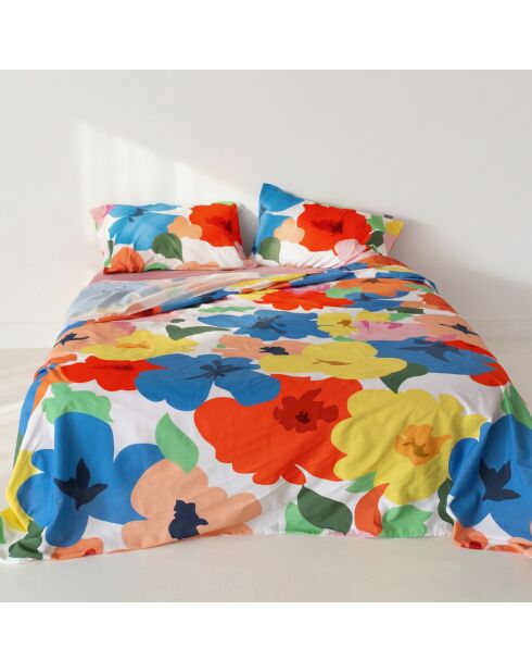 Drap en coton Bloom play multicolore
