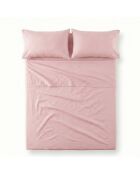 Drap en coton Basic rose pâle