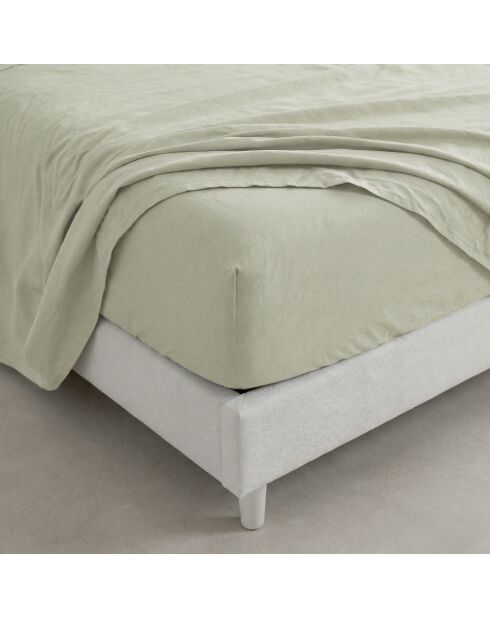 Sábana bajera ajustable básica de algodón color beige