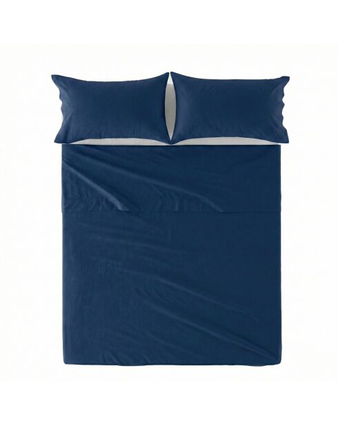 Drap en coton Basic bleu marine